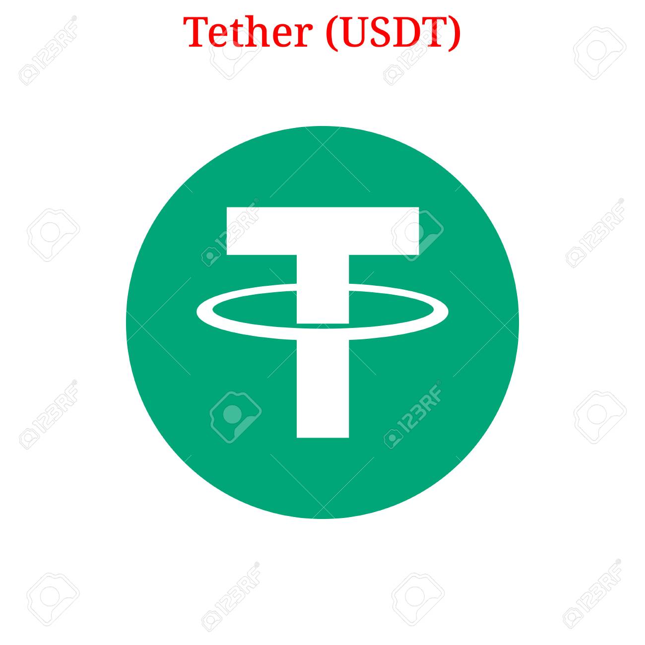 Vector Tether (USDT) 디지털 암호 화폐 로고. 테더 (USDT) 아이콘. 벡터 일러스트 레이 션 흰색 배경에 고립  로열티 무료 사진, 그림, 이미지 그리고 스톡포토그래피. Image 96278713