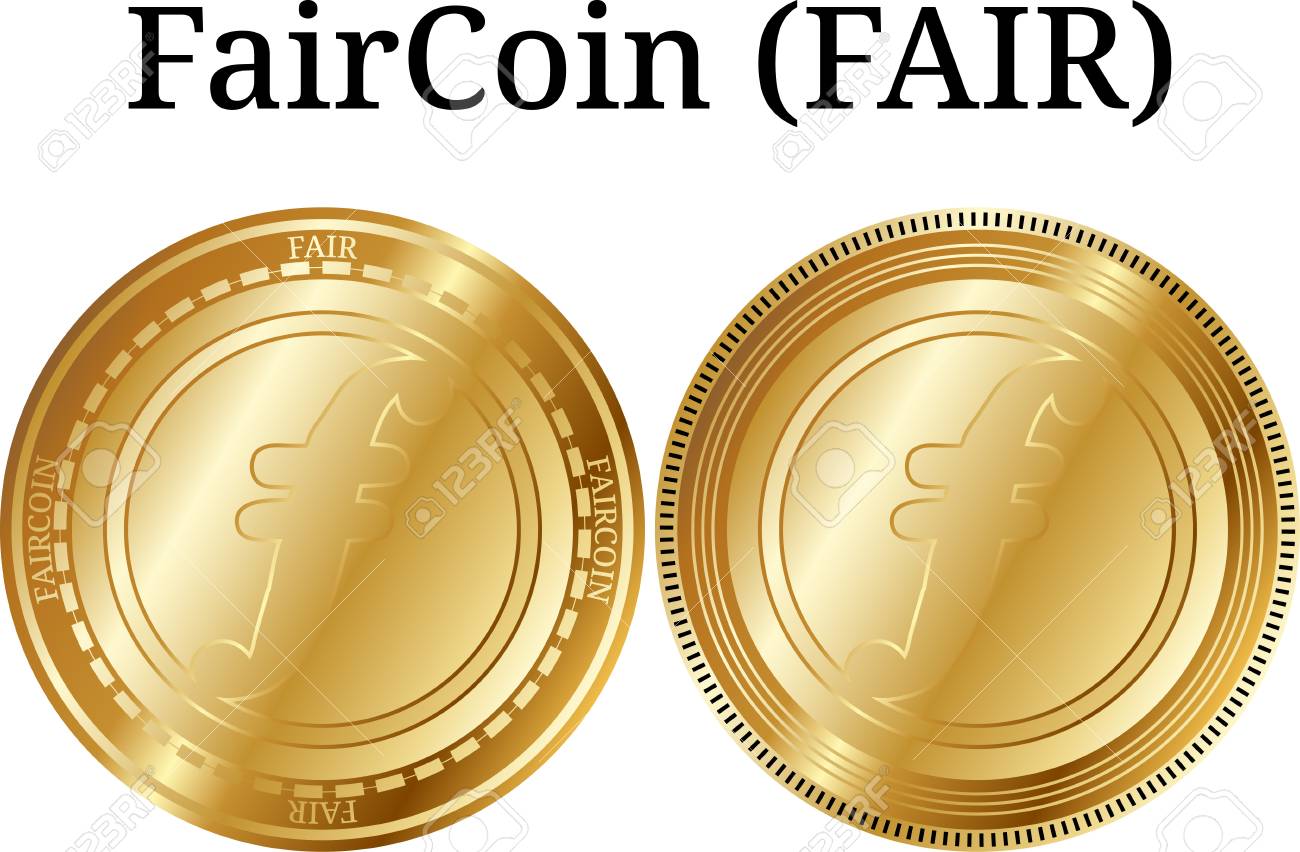 실제 황금 동전 페어 코인 (FAIR), 디지털 암호 화폐 세트. FairCoin (FAIR) 아이콘을 설정합니다. 벡터 일러스트 레이  션 흰색 배경에 고립 로열티 무료 사진, 그림, 이미지 그리고 스톡포토그래피. Image 96204837
