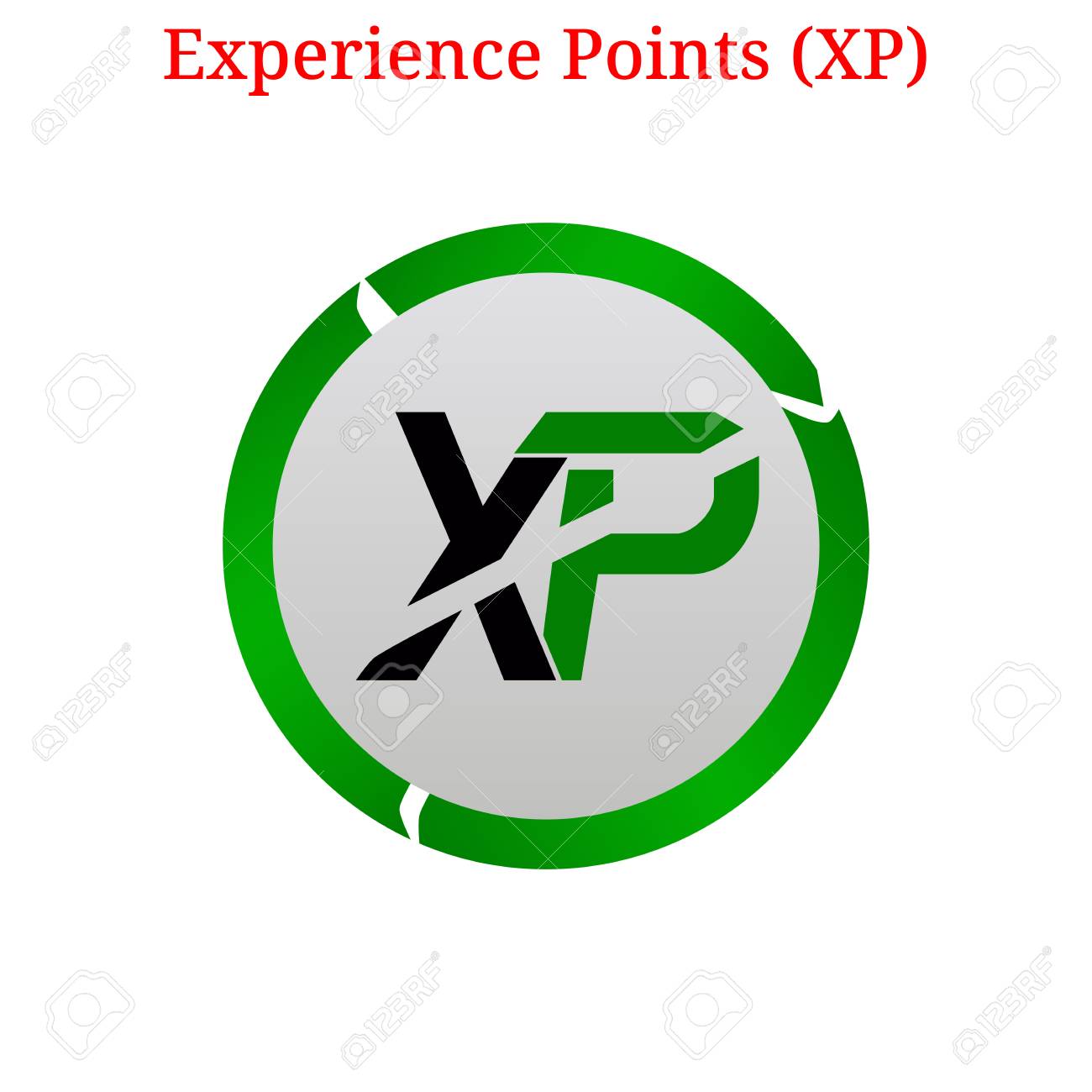 ベクターエクスペリエンスポイント(XP)デジタル暗号通貨ロゴ。経験ポイント(XP)アイコン。白い背景に分離されたベクターイラスト。のイラスト素材・ベクター  Image 96590424