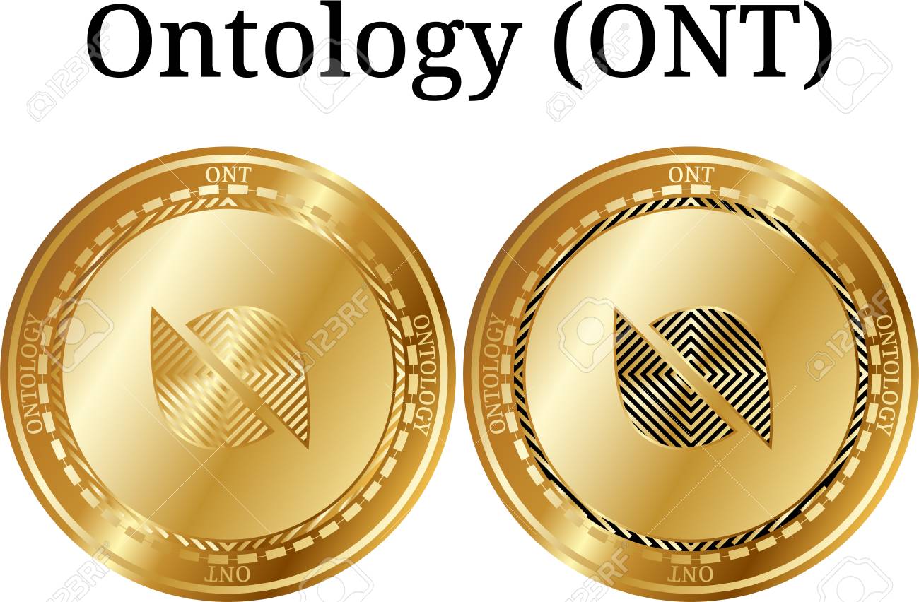 실제 황금 동전 온톨로지 Ont 디지털 암호화폐 온톨로지 Ont 아이콘 세트 벡터 일러스트 레이 션 흰색 배경에 고립의 집합 로열티  무료 사진, 그림, 이미지 그리고 스톡포토그래피. Image 96961741
