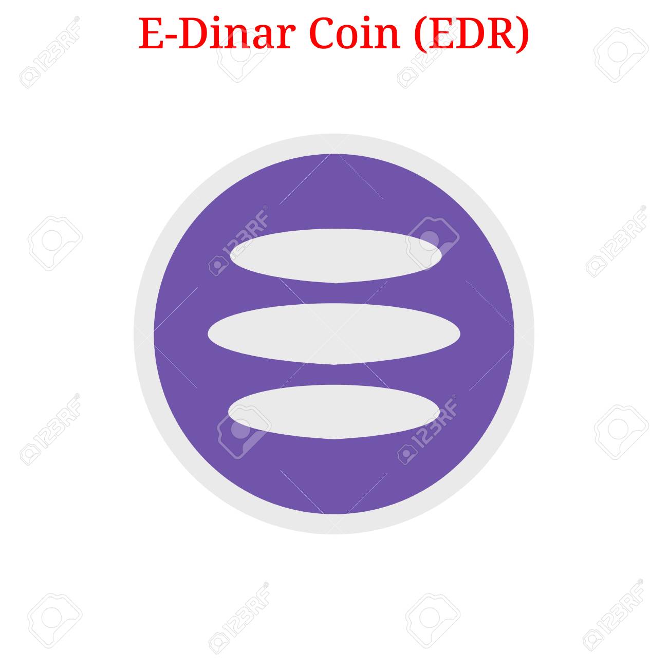 Vector E-Dinar Coin (EDR) Digital Cryptocurrency Logo. E-Dinar Coin (EDR)  Icon. Vector Illustration Isolated On White Background. Royalty Free SVG,  Cliparts, Vectors, and Stock Illustration. Image 99664253.