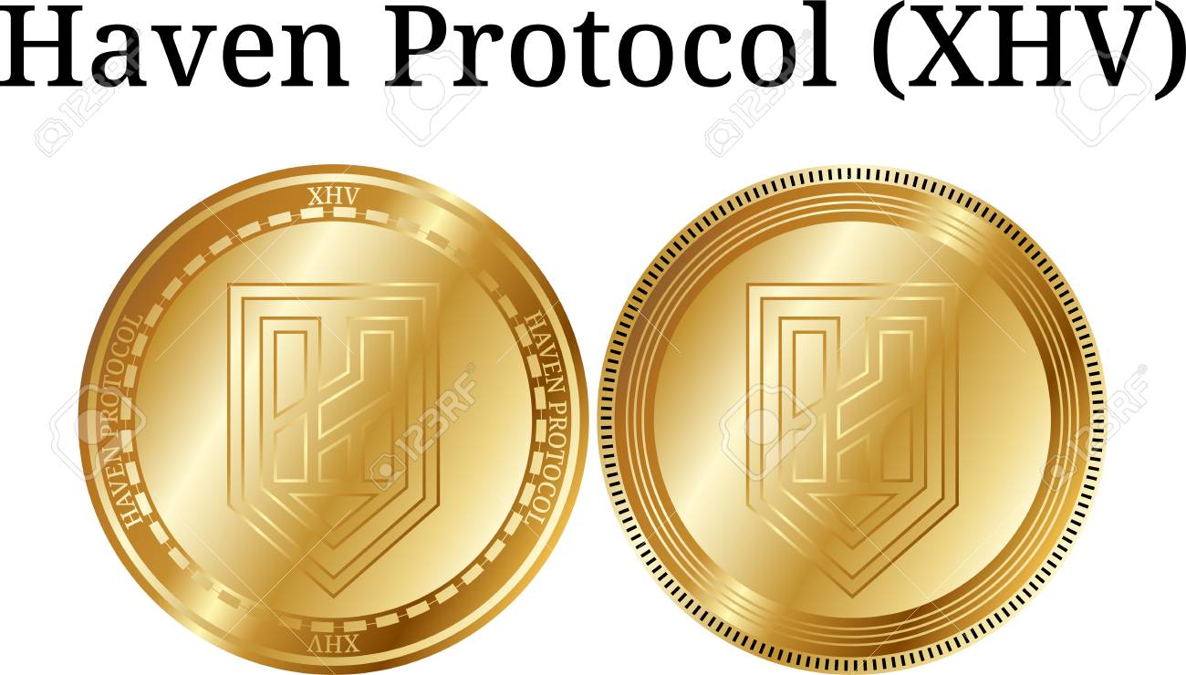 Set Of Physical Golden Coin Haven Protocol (XHV), Digital Cryptocurrency.  Haven Protocol (XHV) Icon Set. Vector Illustration Isolated On White  Background. Royalty Free SVG, Cliparts, Vectors, and Stock Illustration.  Image 100377897.
