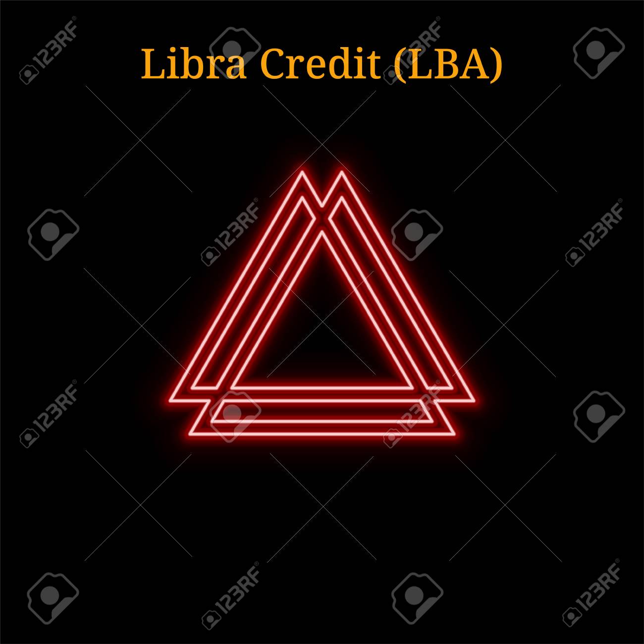 빨간 네온 천칭 자리 신용 Lba 암호 화폐 기호 벡터 일러스트 레이 션 Eps10 검은 배경에 고립 로열티 무료 사진, 그림, 이미지  그리고 스톡포토그래피. Image 101897542
