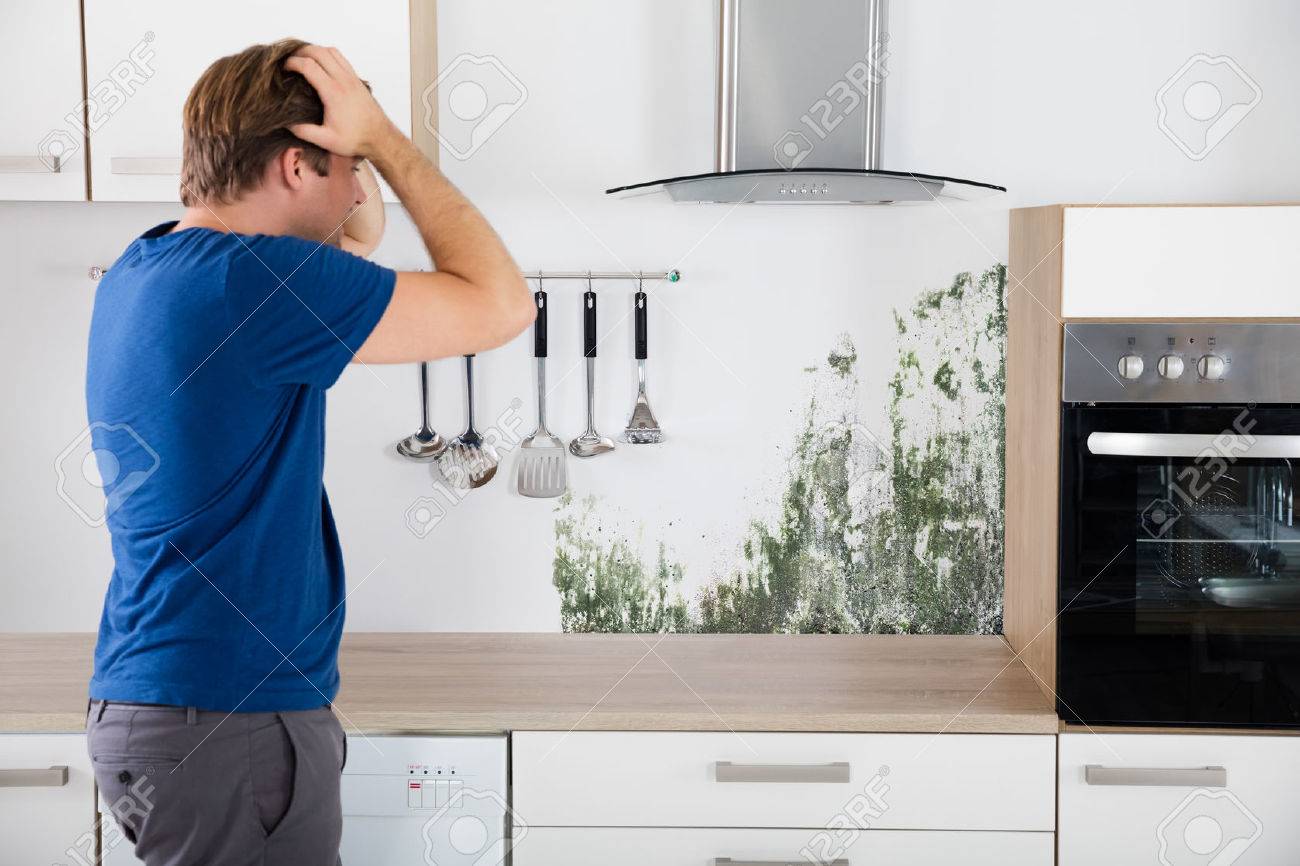Young Man Shocked On Seeing Mold On Wall In Kitchen Stock Photo Picture And Royalty Free Image Image 69303786