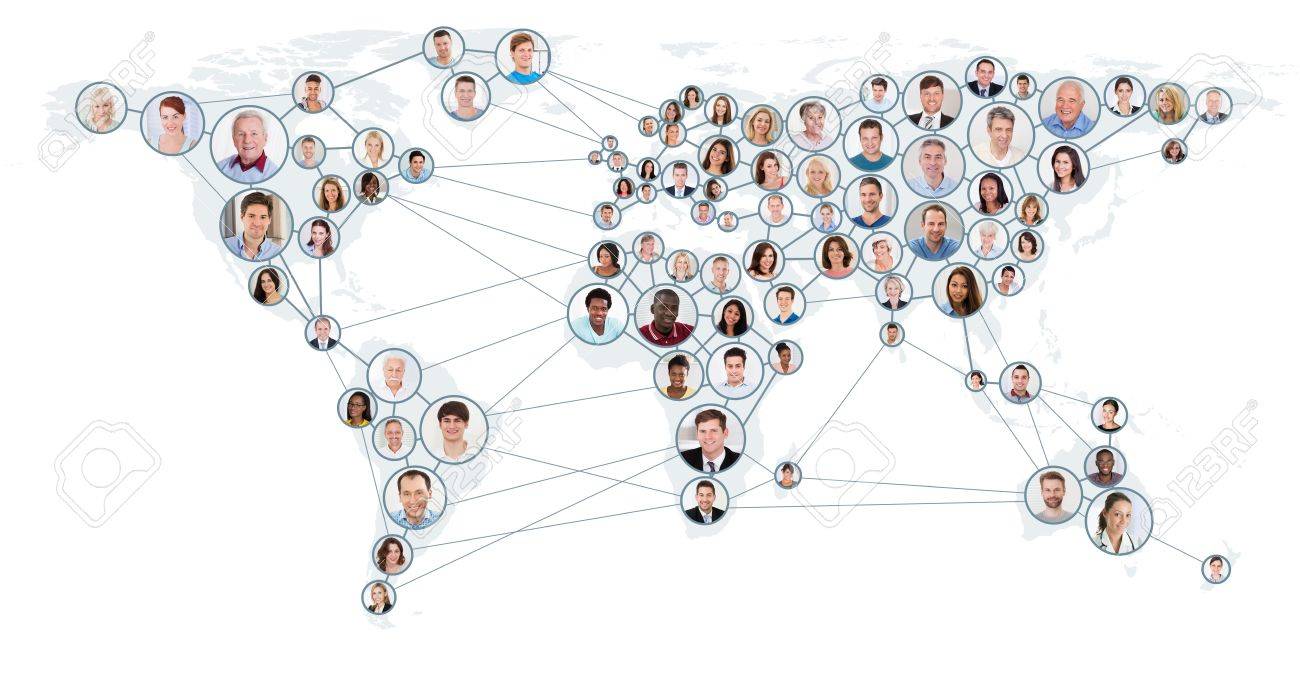 Collage Of People With Network And Communication Concept On World Map. Global Business Concept - 70448795 Collage Of People With Network And Communication Concept On World Map. Global Business Concept - 70448795