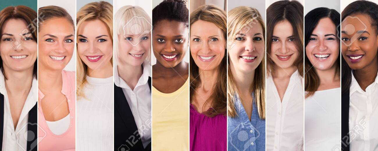 Happy Multi Ethnic Women Collage. Diverse Group Of Women Portraits - 137435406 Happy Multi Ethnic Women Collage. Diverse Group Of Women Portraits - 137435406
