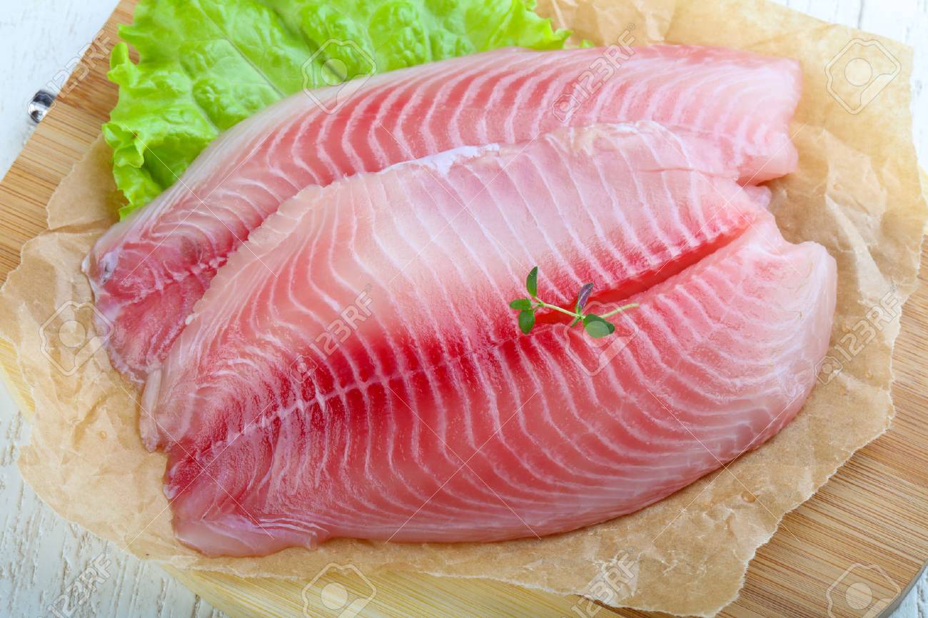 生ティラピア魚のフィレ タイム料理の準備ができて の写真素材 画像素材 Image 5657