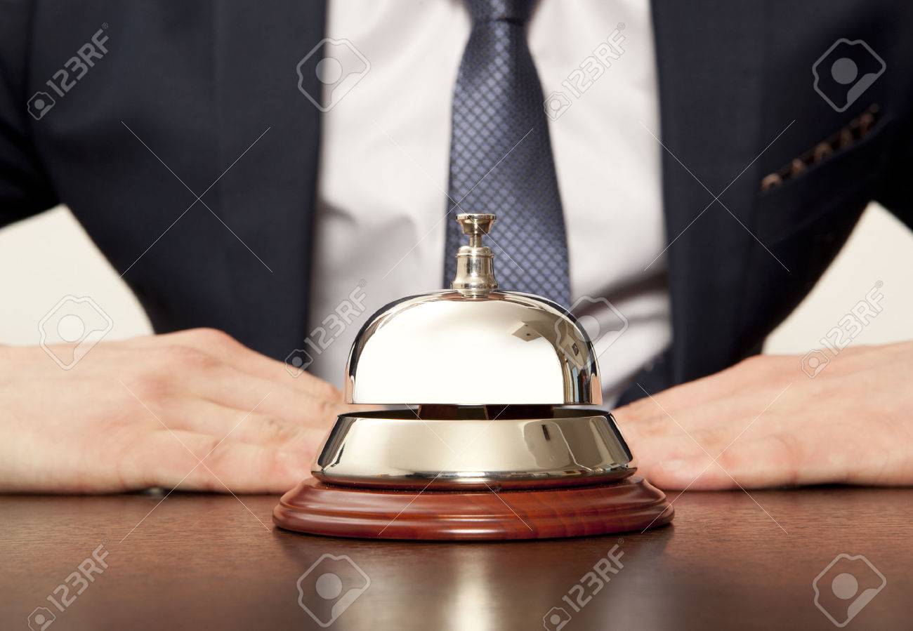 Hotel Concierge. Service bell at the hotel - 36556427 Hotel Concierge. Service bell at the hotel - 36556427