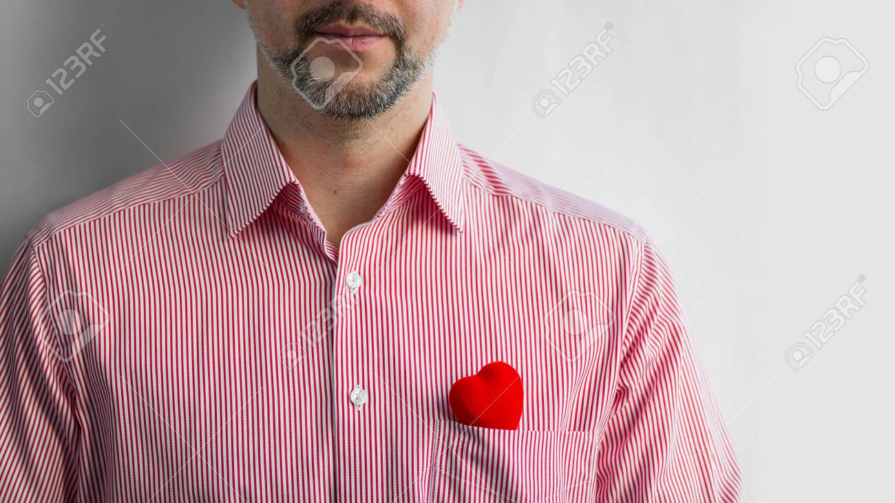 striped shirt with red heart