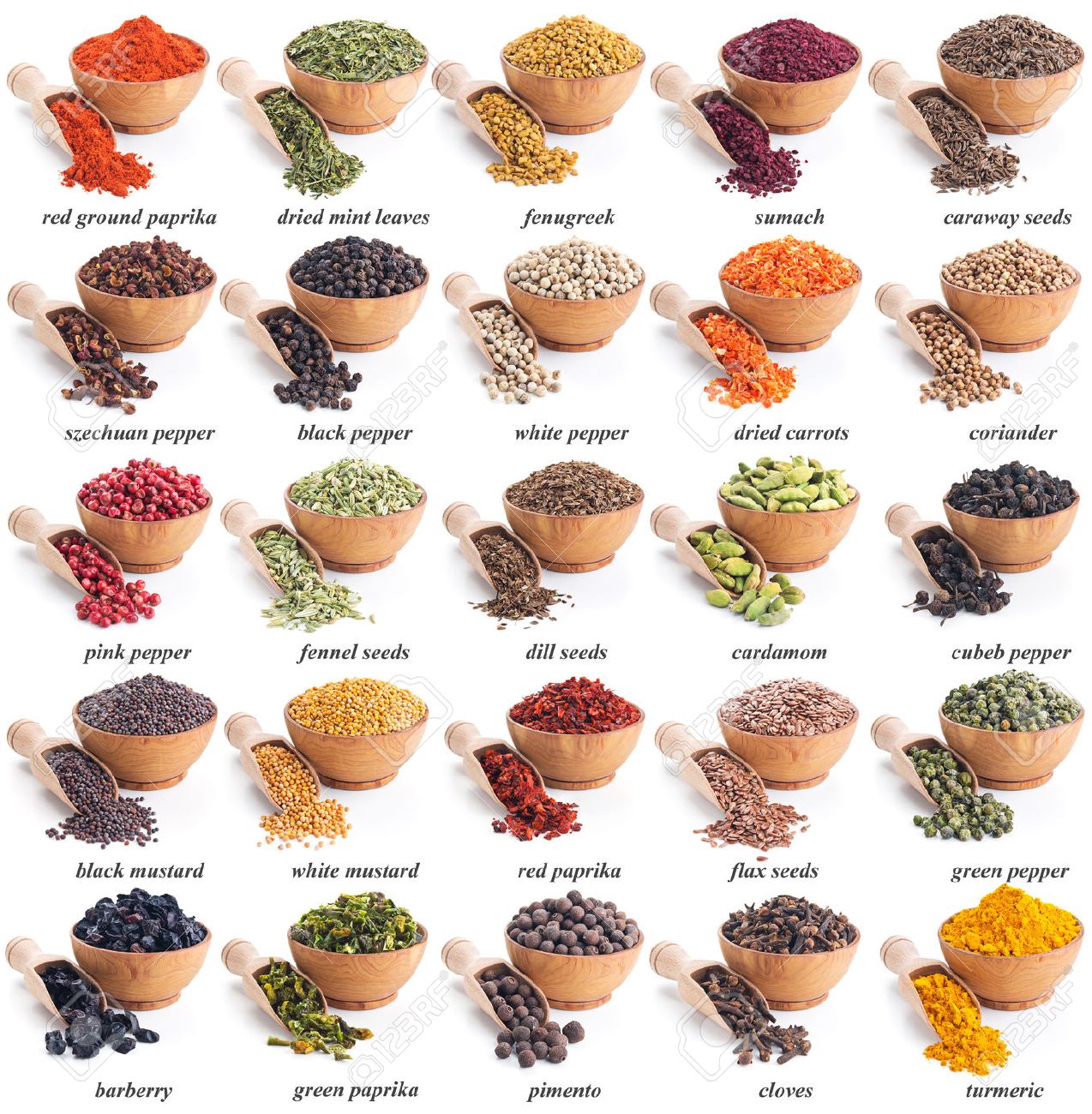collection of different spices and herbs with labels labels for spices