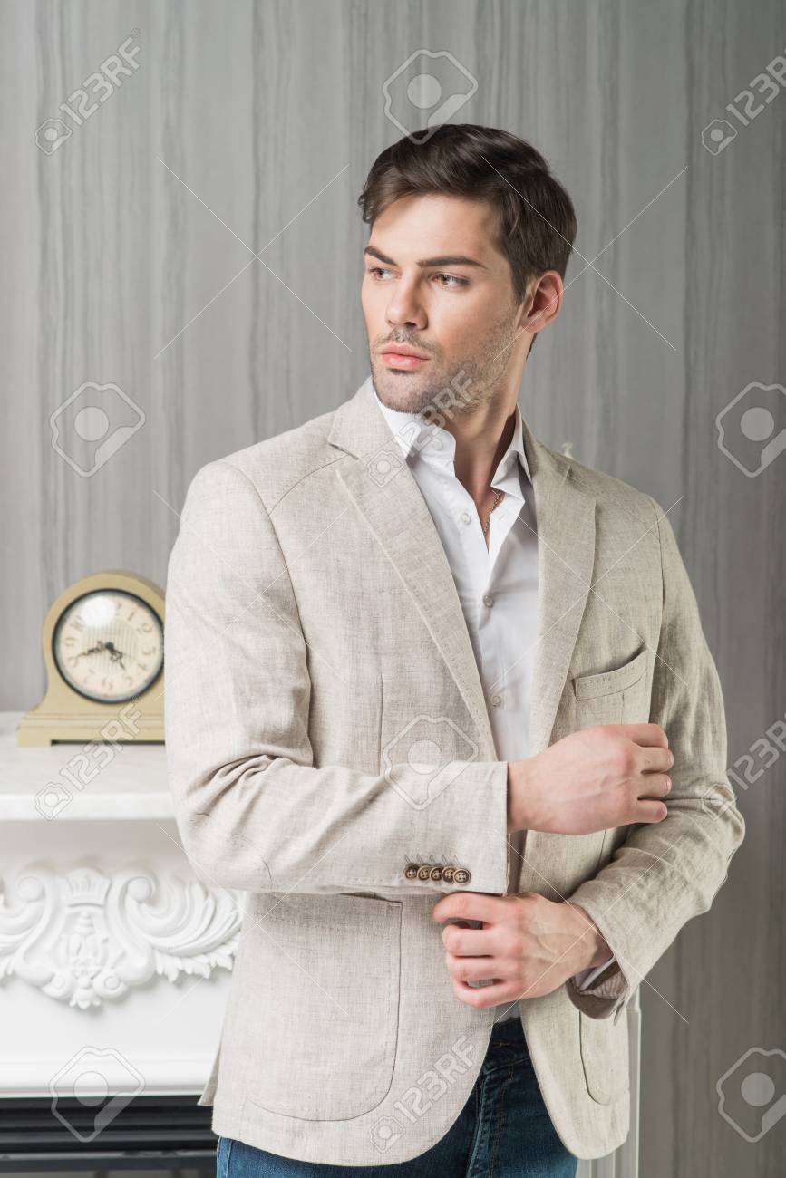 beige linen jacket