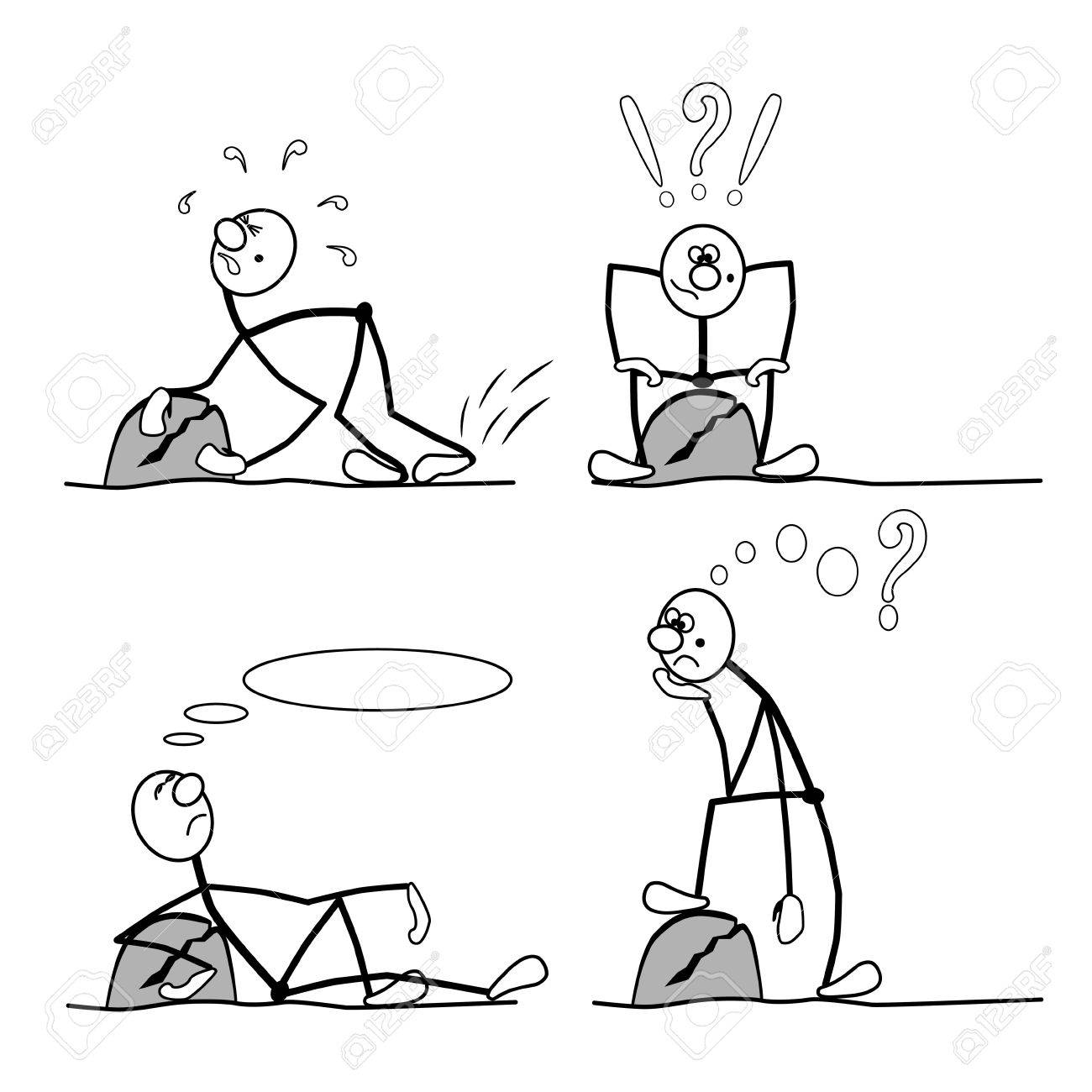 4 人の移動 石と考えているし 腹を立てるのイラスト素材 ベクタ Image 4 人の移動 石と考えているし 腹を立てるのイラスト素材 ベクタ Image