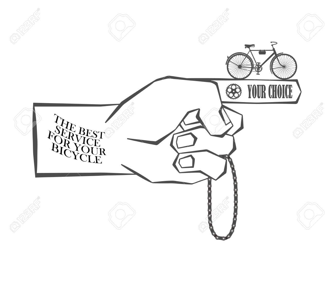 Hand Deutete Auf Ein Geschaft Verkauf Und Reparatur Von Fahrradern Neues Fahrrad Auf Der Hand Auf Einem Weissen Hintergrund Werbung Und Sportgeschaft Vektor Illustration Lizenzfrei Nutzbare Vektorgrafiken Clip Arts Illustrationen Image 50018849