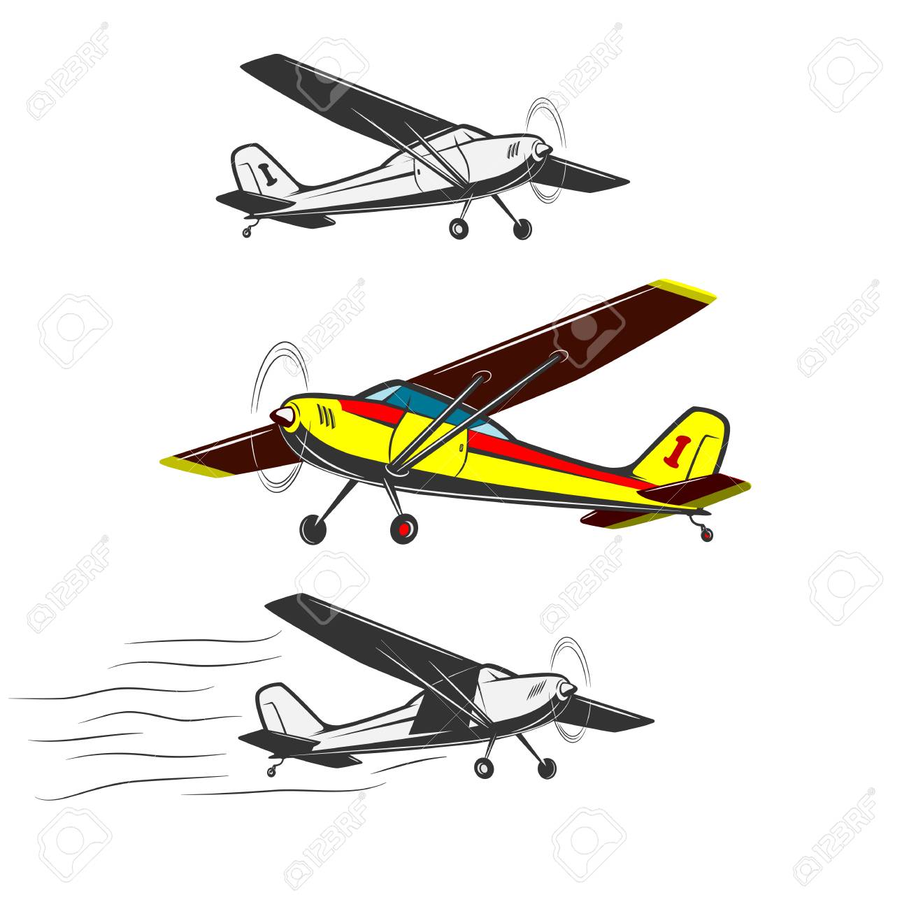ビンテージ 小さい航空機の 3 種類 色の 1 つ スポーツ 興奮とフライトの世界旅行 のイラスト素材 ベクタ Image ビンテージ 小さい航空機の 3 種類 色の 1 つ スポーツ 興奮とフライトの世界旅行 のイラスト素材 ベクタ Image