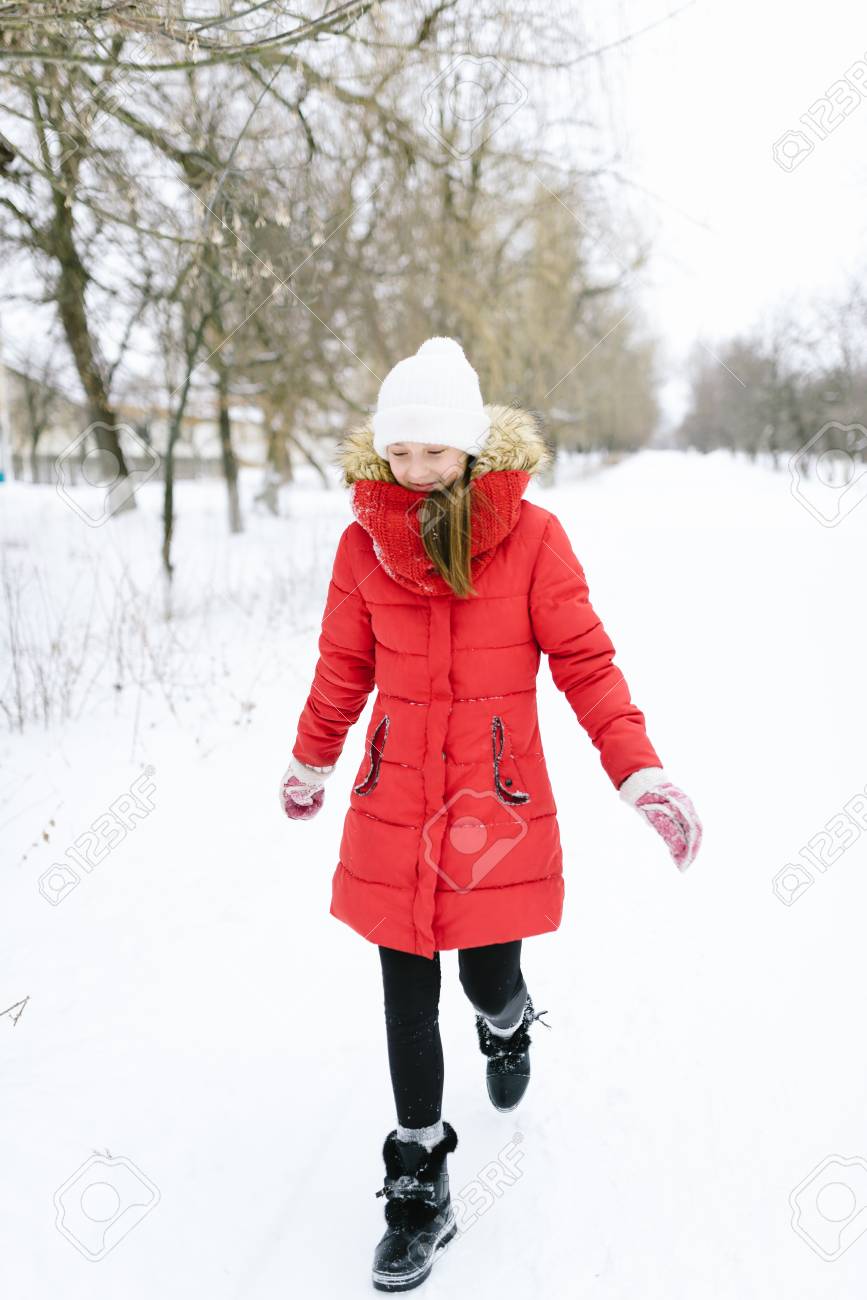 red snow coat