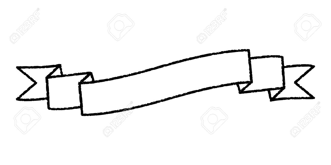 single blank vintage ribbon banner vector logo design scroll ribbon banner template