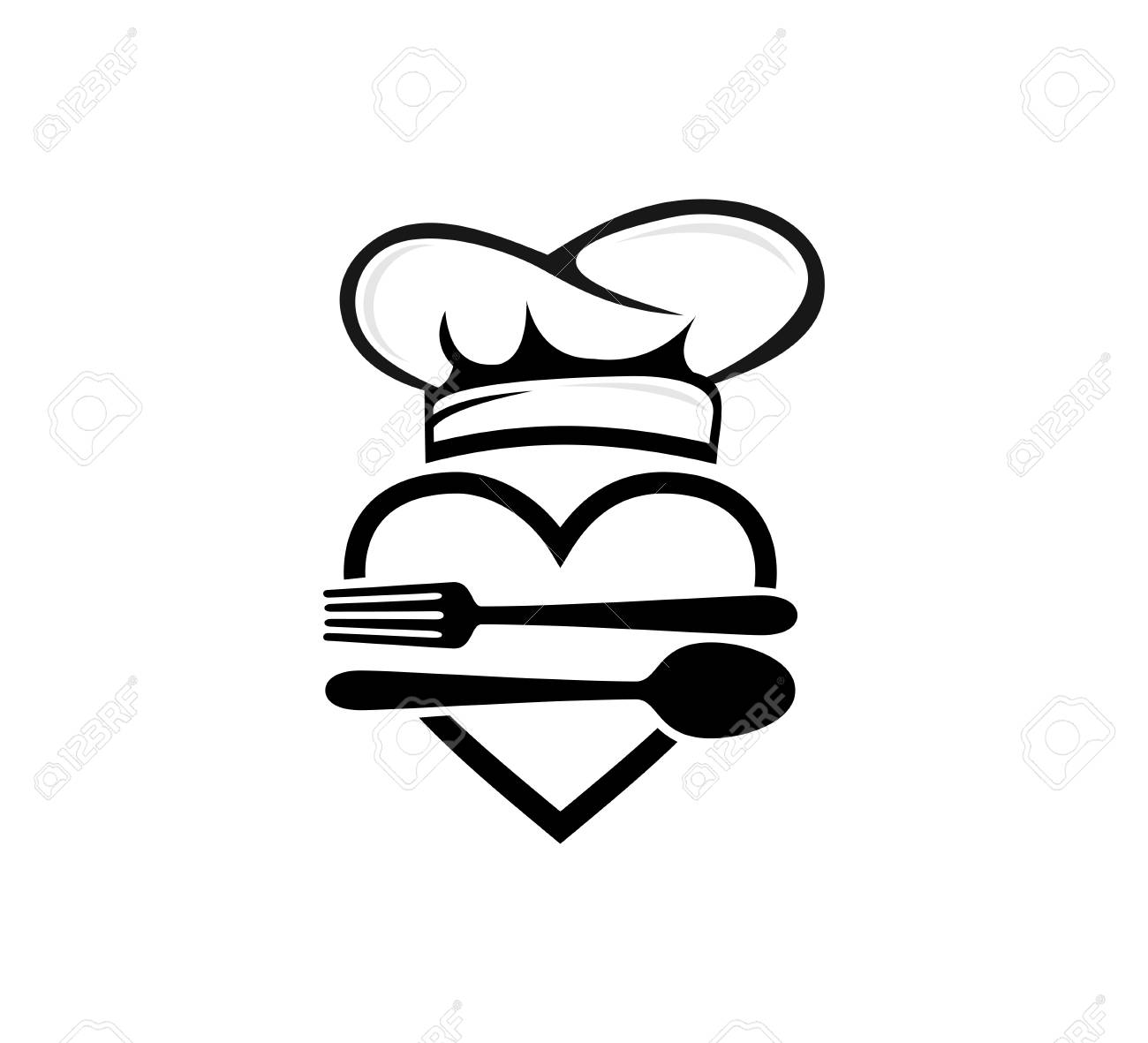 Chef Hat Food Restaurant Vector Icon Logo Design Template Royalty