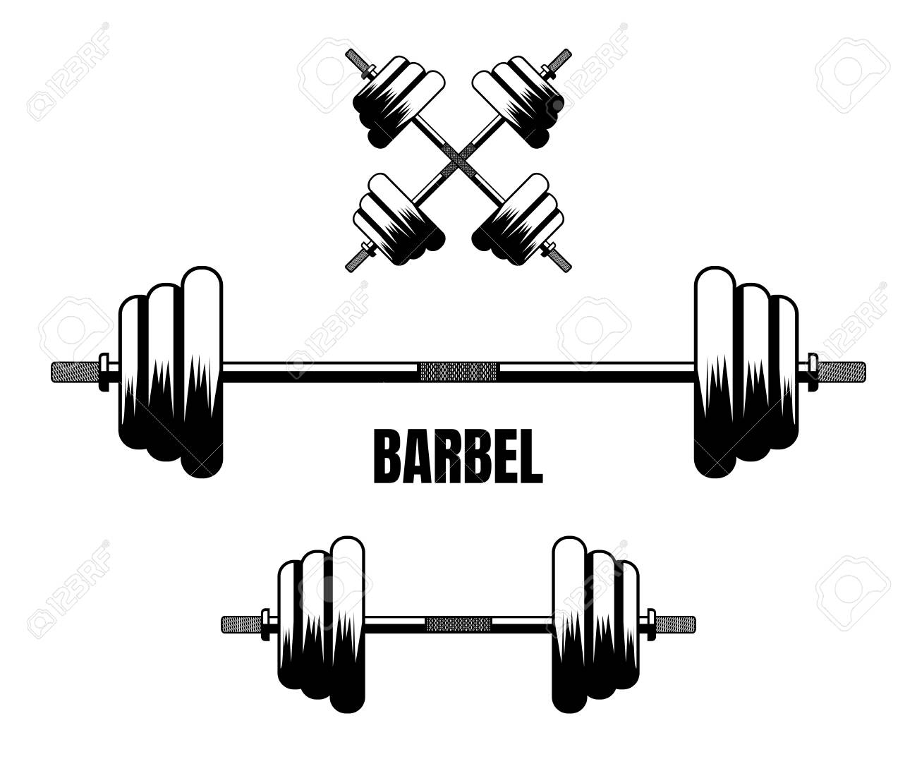 Barbel Fitness Gym Simple Flat Style 