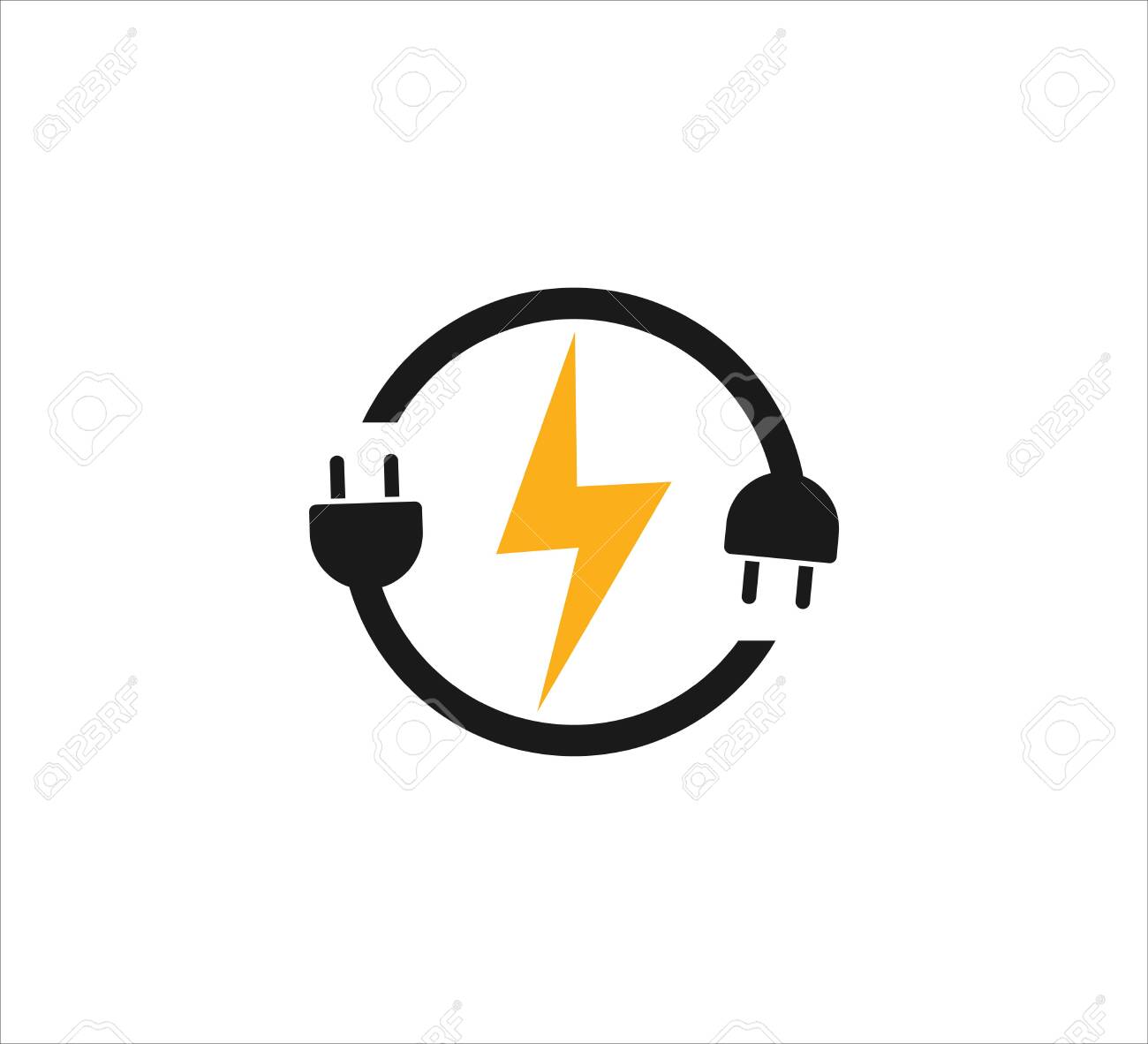 Electric Plugin In Circle Loop With Electric Symbol Vector Icon Logo Design  Template For Renewable Electric Power Source Royalty Free SVG, Cliparts,  Vectors, and Stock Illustration. Image 148916247.