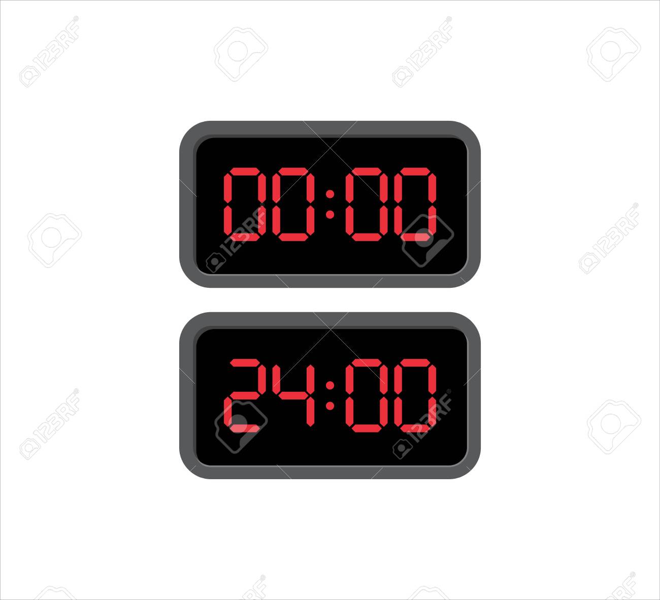 24時とゼロ時ベクトルのアイコンデザインテンプレートで時間を