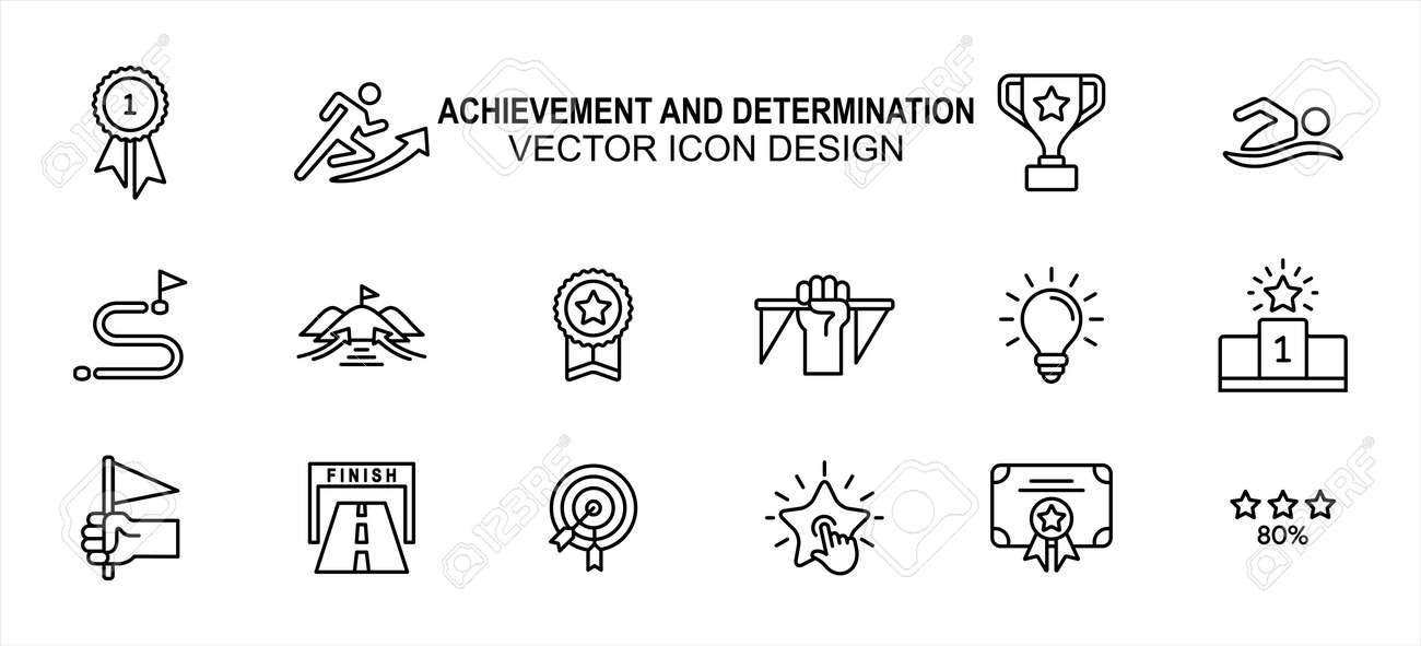 Simple Set of achievement and determination Related lineal Vector icon user interface graphic design. Contains such Icons as effort, goal, trophy, finish line, podium, certificate and more - 168493200 Simple Set of achievement and determination Related lineal Vector icon user interface graphic design. Contains such Icons as effort, goal, trophy, finish line, podium, certificate and more - 168493200
