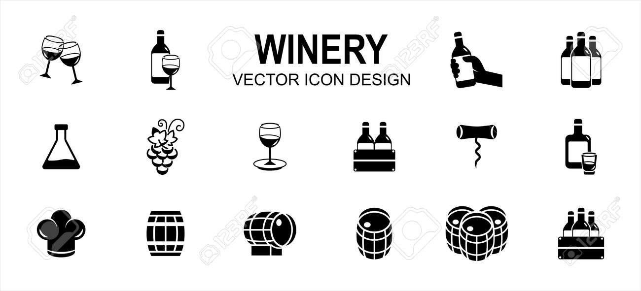 Simple Set of winery drink Related Vector icon user interface graphic design. Contains such Icons as wine, grape, beverage, premium, distillery, formulation, alcohol, fermentation, aging, bottle - 168493214 Simple Set of winery drink Related Vector icon user interface graphic design. Contains such Icons as wine, grape, beverage, premium, distillery, formulation, alcohol, fermentation, aging, bottle - 168493214