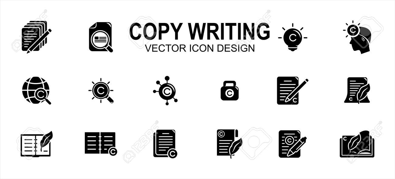 Copy writing and publisher author related vector icon user interface graphic design. Contains such icons as text, write, pencil and paper, copyright, light bulb, quill, book, international,network - 169744550 Copy writing and publisher author related vector icon user interface graphic design. Contains such icons as text, write, pencil and paper, copyright, light bulb, quill, book, international,network - 169744550