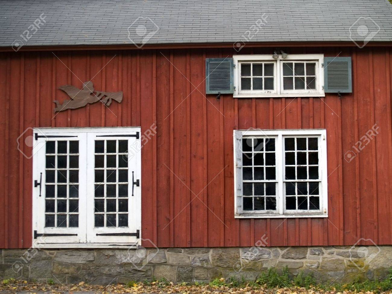 A Colorful Side Of A Rural Country Building Depicting Antique A colorful side of a rural country building depicting antique windows and doors along with nice - A Colorful Side Of A Rural Country Building Depicting Antique