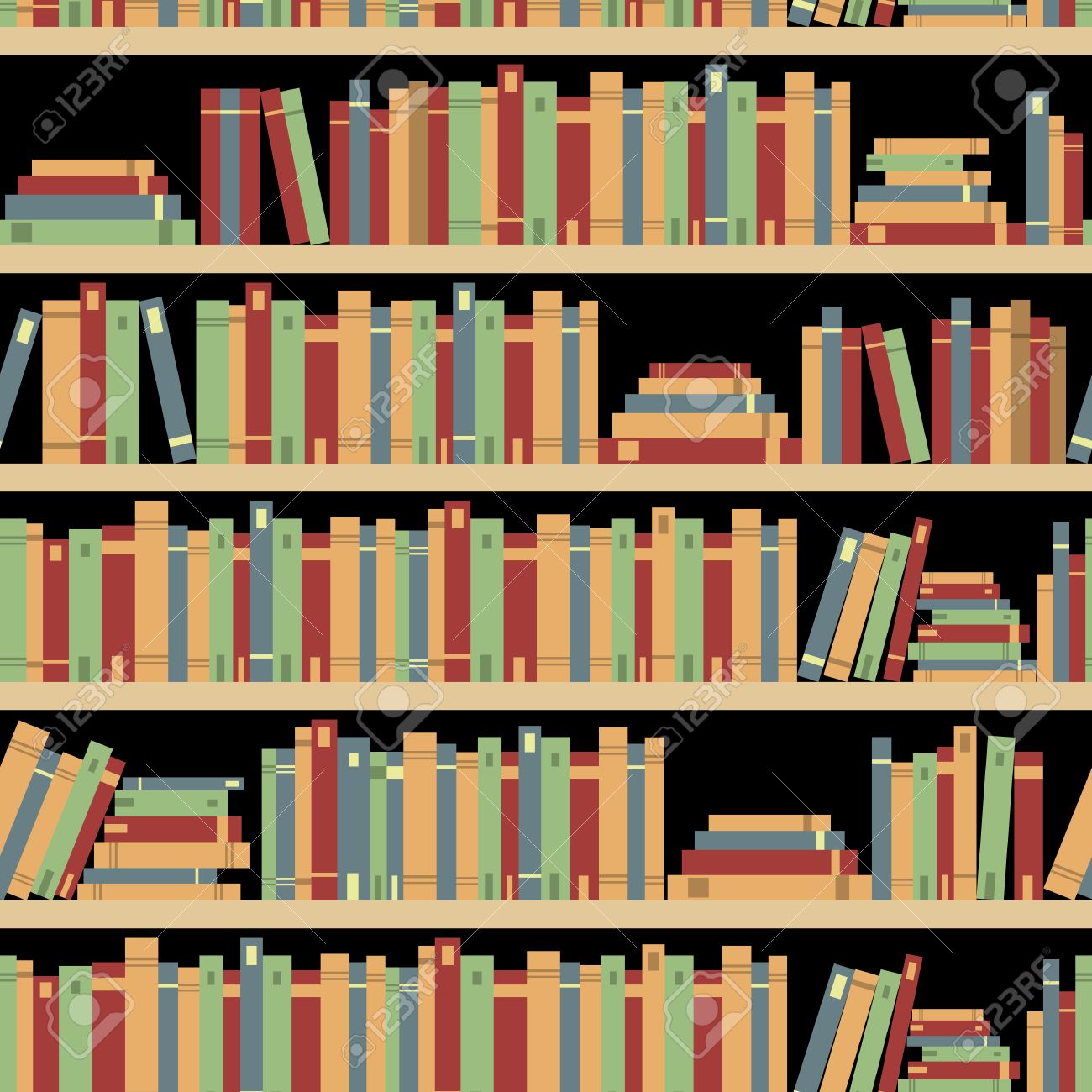 Seamless Books Seamless Pattern With Books Library Bookshelf