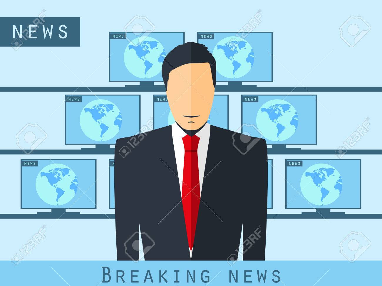ニュース キャスターが机に座っています 速報ニュース スタジオ記者 ニュース キャスターはニュースを放送しました ニュース アナウンサー のイラスト素材 ベクタ Image ニュース キャスターが机に座っています 速報ニュース スタジオ記者 ニュース キャスターはニュースを放送しました ニュース アナウンサー のイラスト素材 ベクタ Image