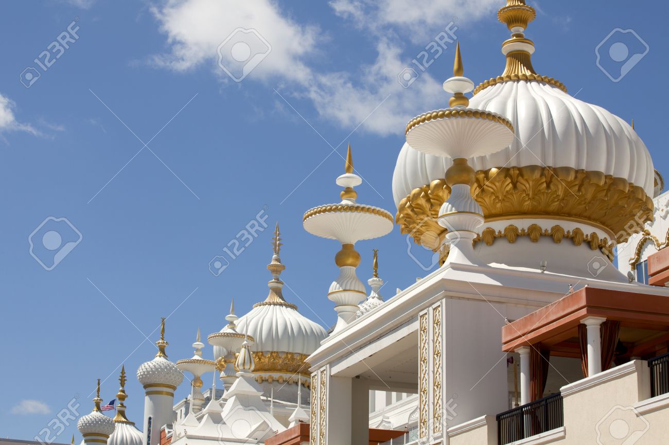 middle eastern architecture elements in the style of mughal stock
