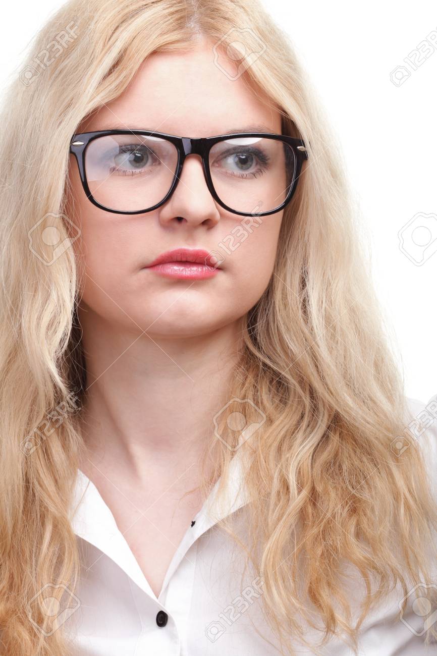 white girl with glasses