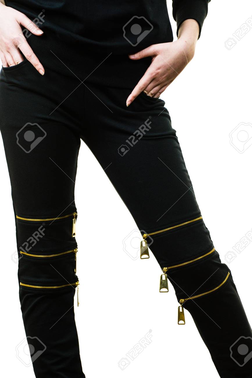 black skinny jeans with zippers