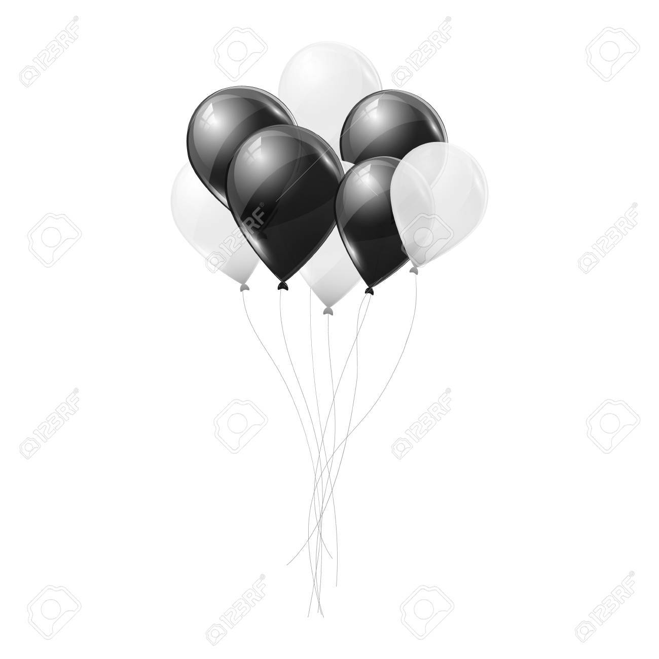 Black And White Transparent Helium Balloons On White Background. Flying  Latex Ballons. Vector Illustration. Royalty Free SVG, Cliparts, Vectors,  and Stock Illustration. Image 68353193., image size:1300x1300