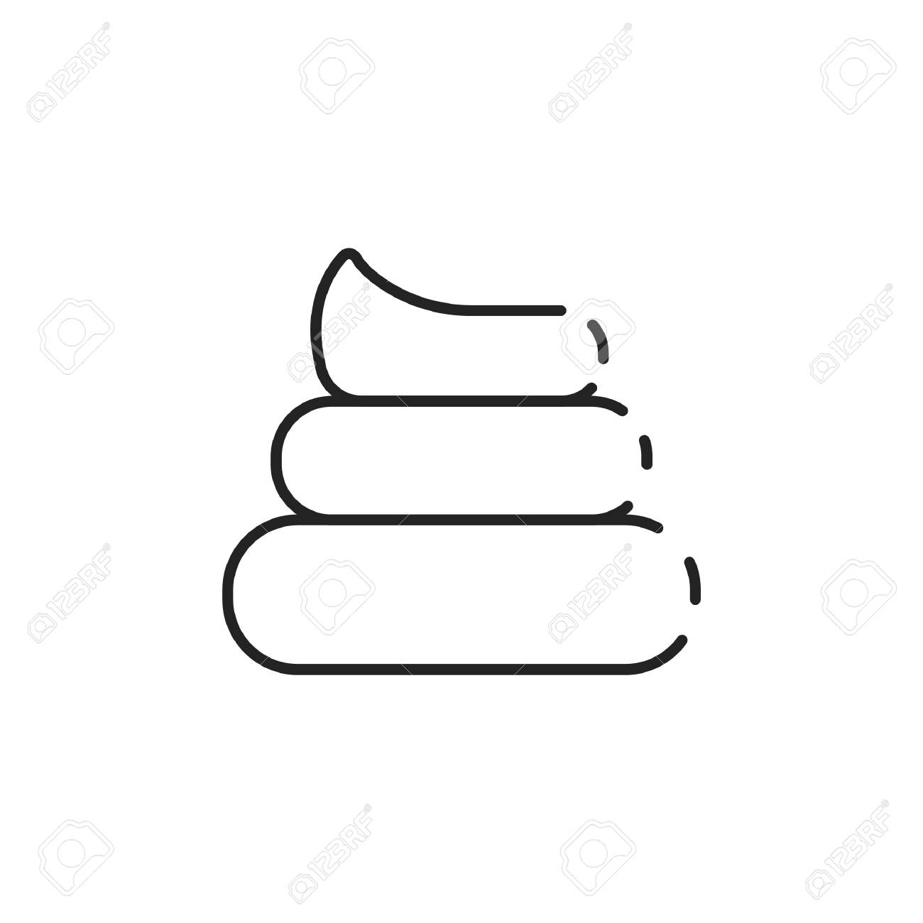 シンプルな細い線の犬うんちアイコン ベクトルのイラスト素材 ベクタ Image