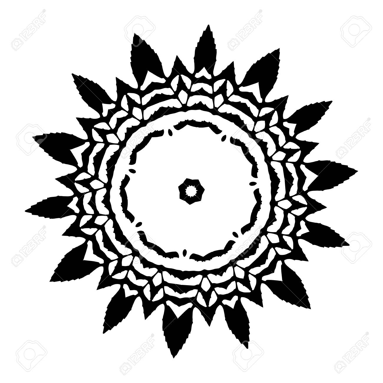 Vector Flower Mandala For Coloring Book And Indian Ddesign Black White Moroccan