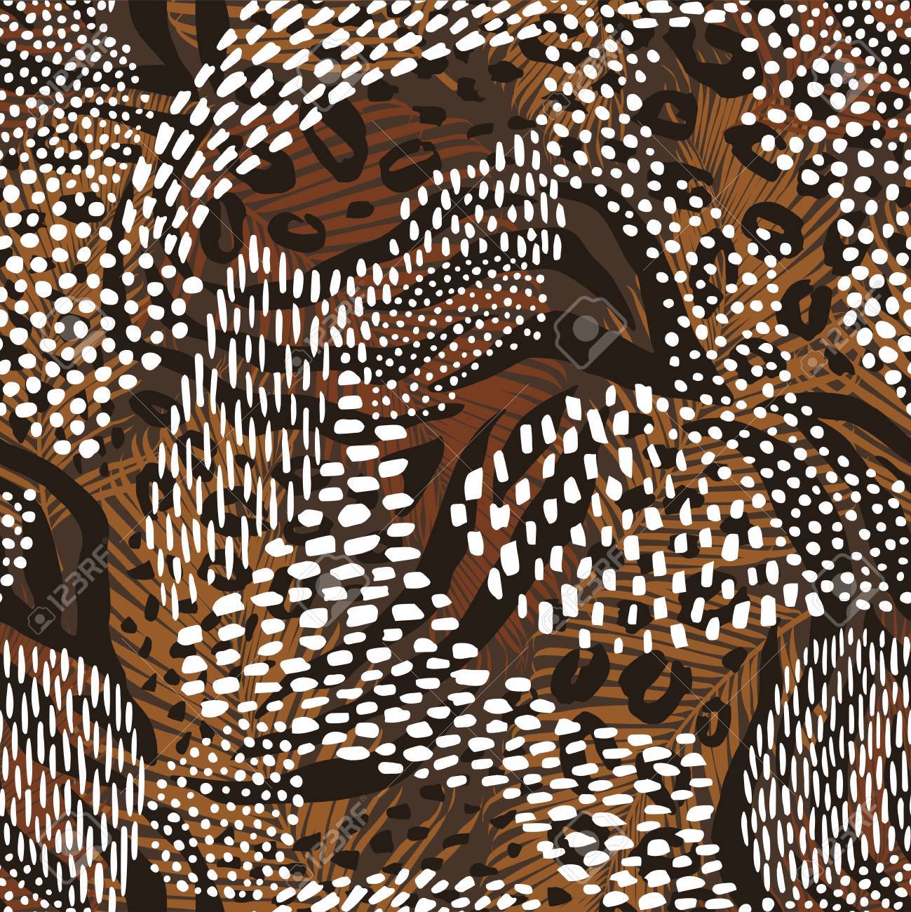 Abstract geometric seamless pattern with animal print. - 88070306 Abstract geometric seamless pattern with animal print. - 88070306
