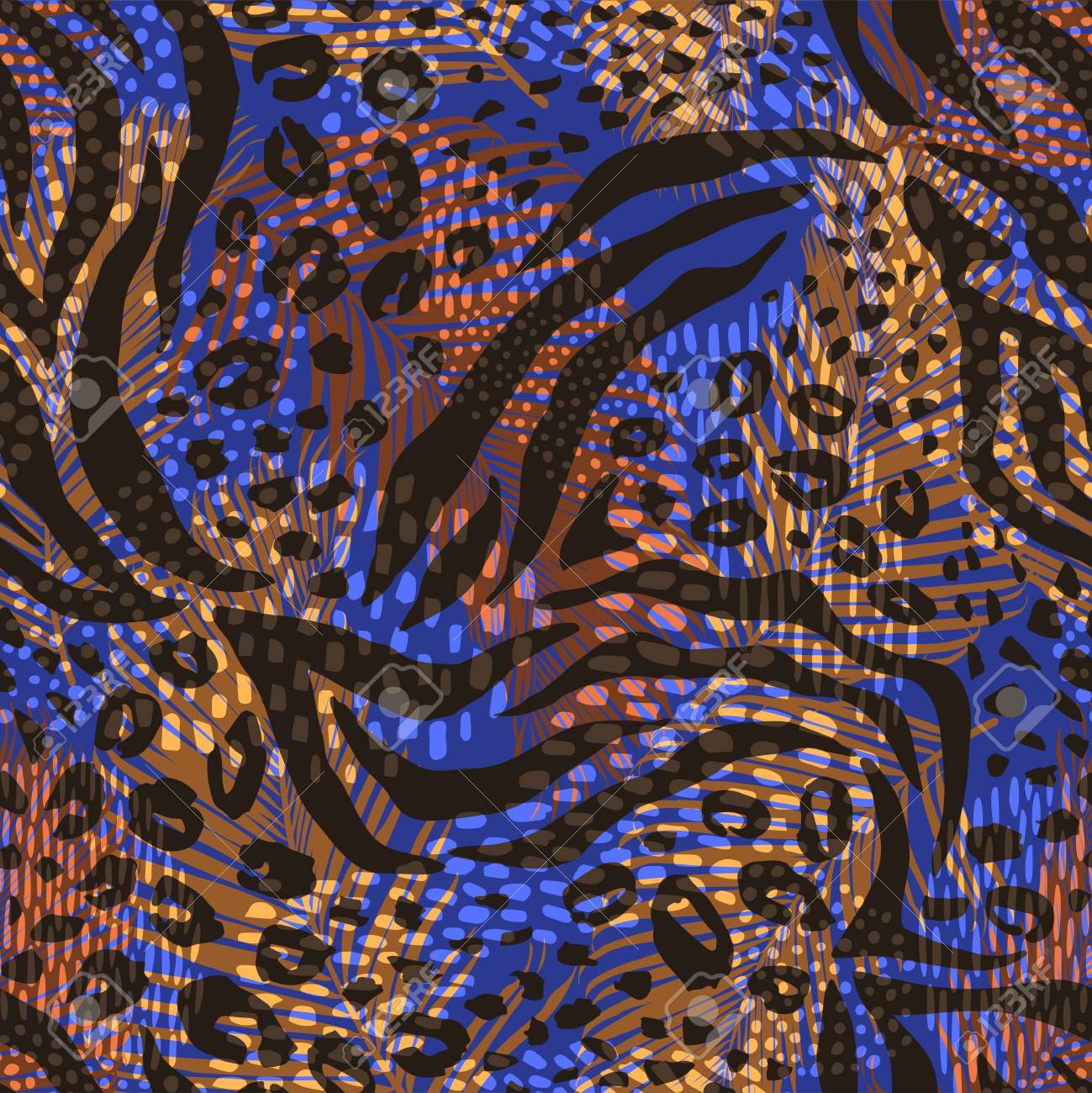 Abstract geometric pattern with animal print - 88081991 Abstract geometric pattern with animal print - 88081991