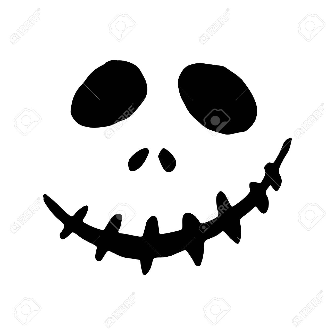 Scary face isolated on white background., Stock vector