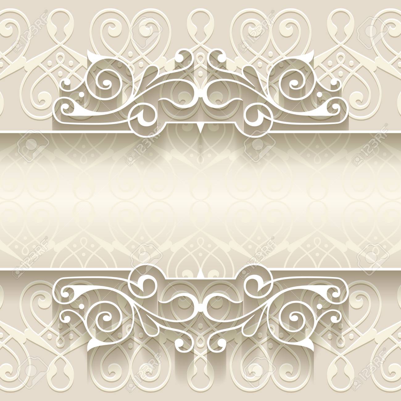 illustration of paper border decoration template with abstract
