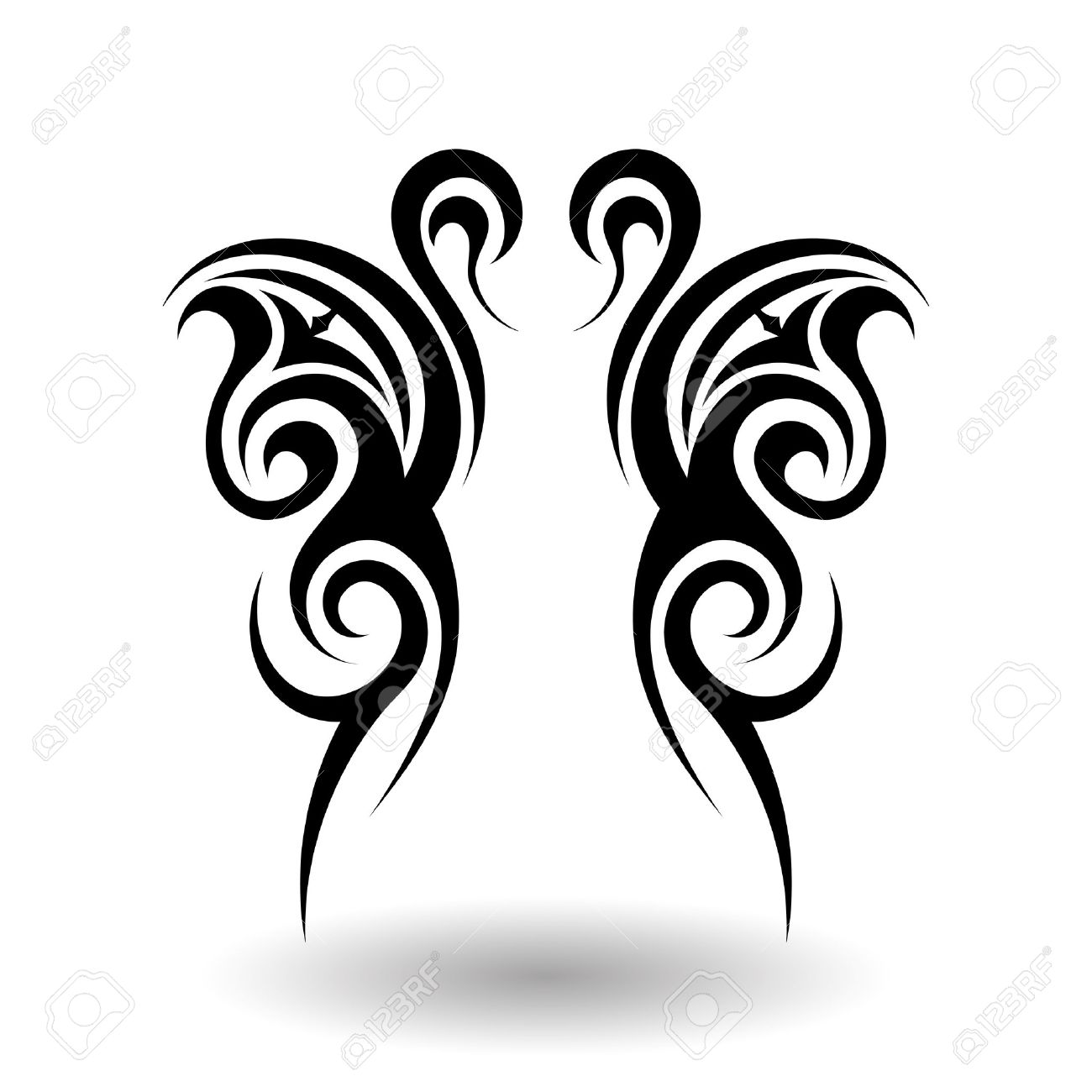 hand drawn tribal tattoo in wings shape royalty free cliparts hand drawn tribal tattoo in wings shape royalty free cliparts