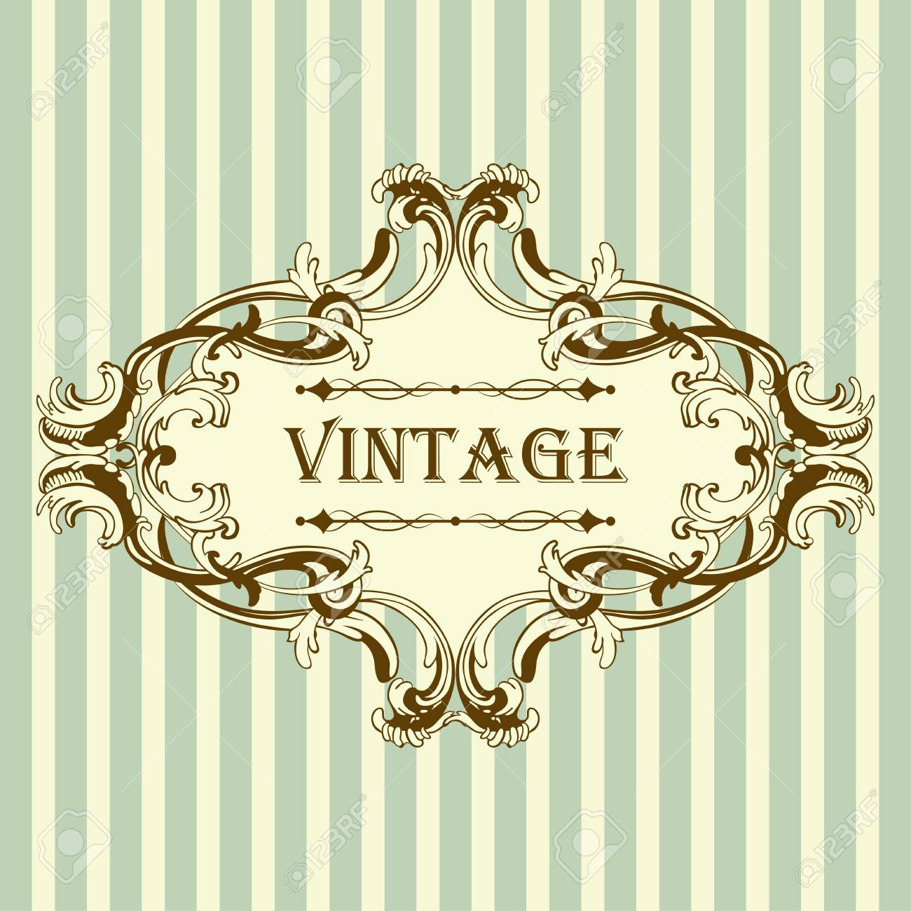 Vintage Frame With Retro Ornament Elements In Antique Rococo Style Elegant Decorative Design Vector Illustration Royalty Free Cliparts Vectors And Stock Illustration Image