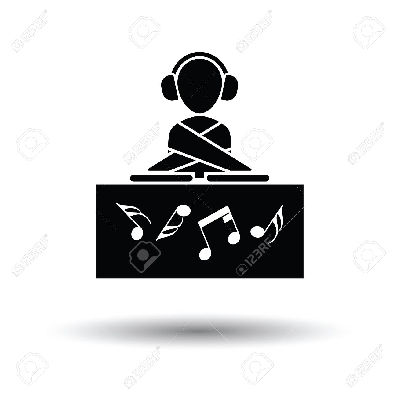 Night Club DJ Icon. White Background With Shadow Design. Vector  Illustration. Royalty Free SVG, Cliparts, Vectors, and Stock Illustration.  Image 63918551., image size:1300x1300