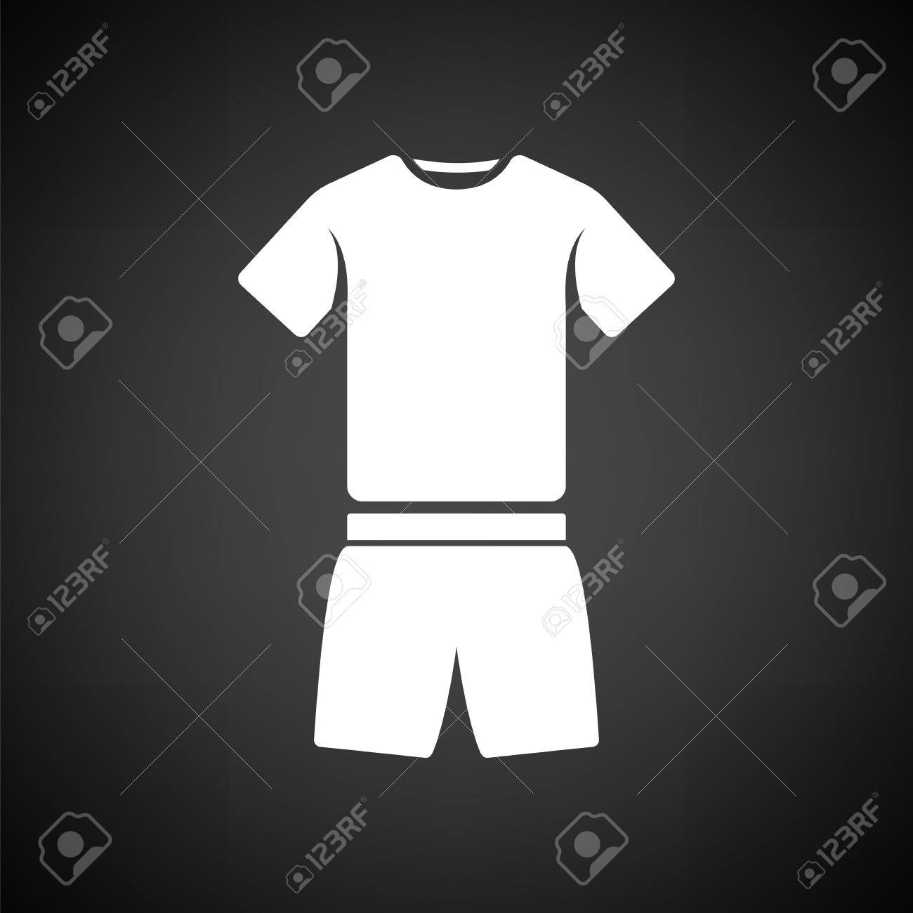 フィットネス ユニフォーム アイコン 白と黒の背景 ベクトルの図 のイラスト素材 ベクタ Image