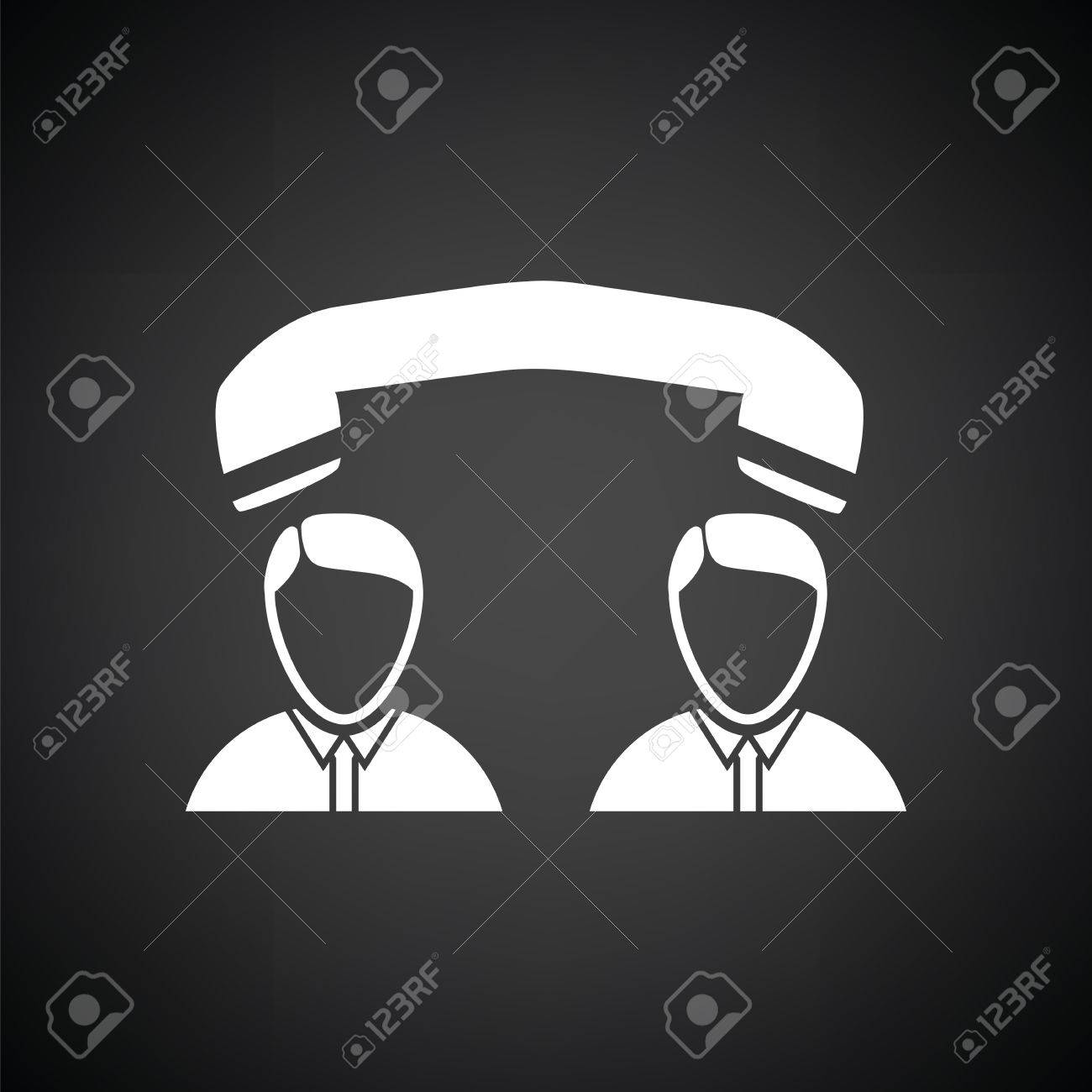 illustration conversation telephonic entre blanc et noir illustration conversation telephonic entre blanc et noir