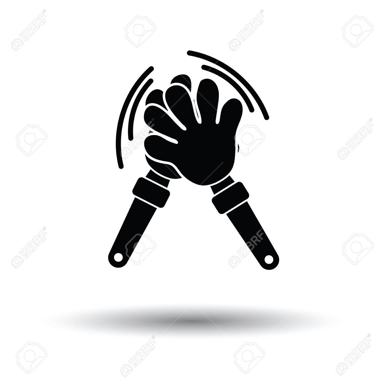 Football fans clap hand toy icon. White background with shadow design. Vector illustration. - 68714788 Football fans clap hand toy icon. White background with shadow design. Vector illustration. - 68714788