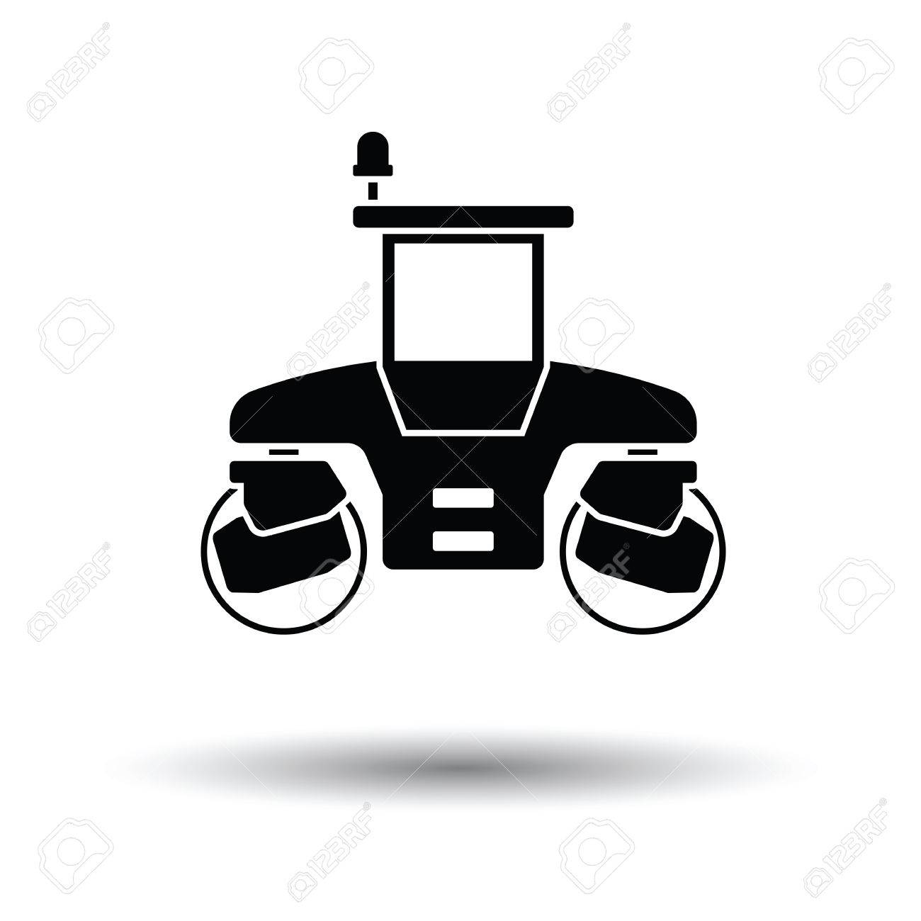 ロード ローラーのアイコン 白の背景影デザインに ベクトルの図 のイラスト素材 ベクタ Image 69688949