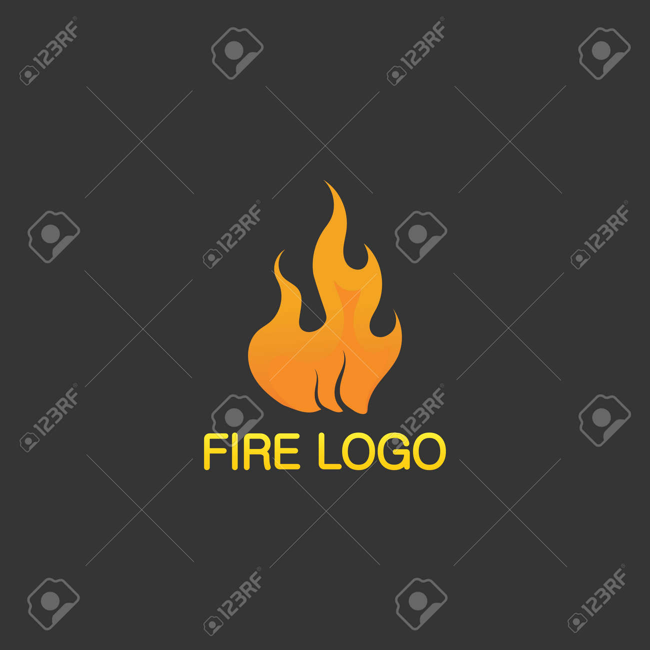 Flame - ilustração do conceito de logotipo vetorial. Sinal de fogo