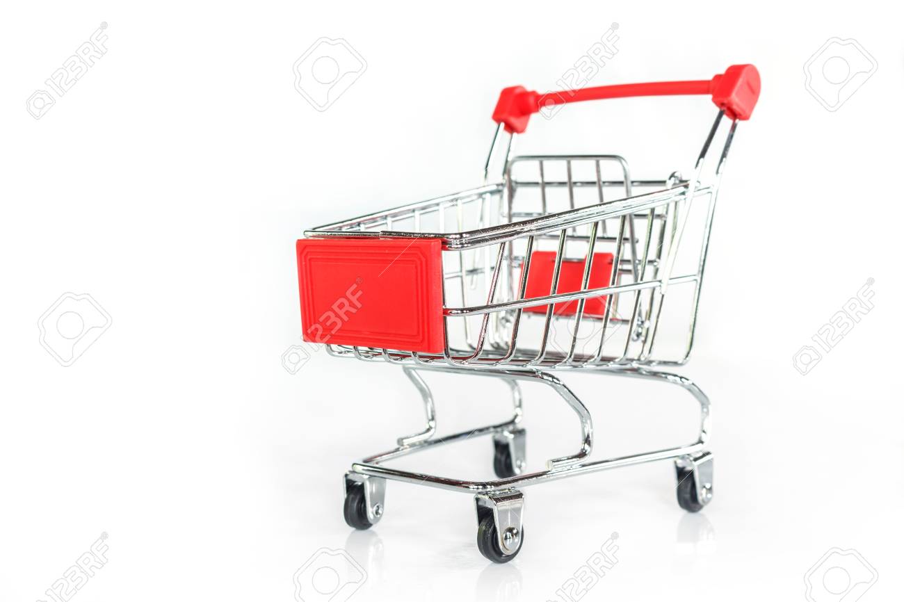 red shopping cart on white background. - 120775445 red shopping cart on white background. - 120775445