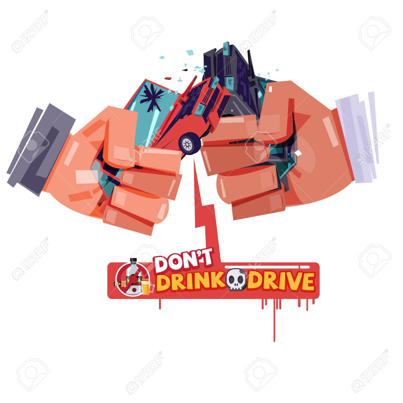 cheers hand with hitting car crash like a beer or alcohol glass. accident from drink and drive. don't drink and drive concept - vector illustration - 96849328 cheers hand with hitting car crash like a beer or alcohol glass. accident from drink and drive. don't drink and drive concept - vector illustration - 96849328
